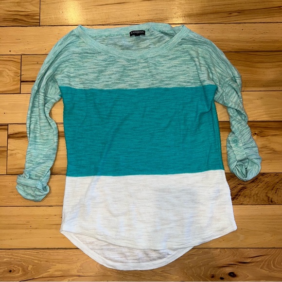 Express Tops - Lightweight Color block Express Knit Top